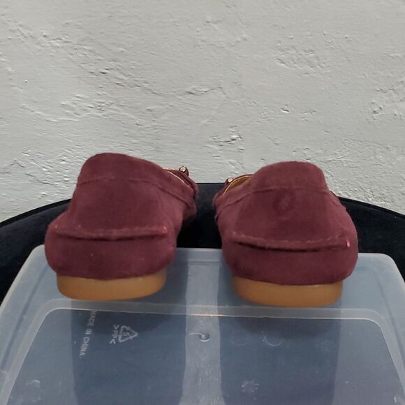 Coach Fortunata Suede Loafers in Burgundy Size 7.5 - Picture 8 of 12